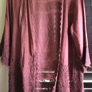 Soft Surroundings Caribe Topper Kimono Brandy Brown New with tag